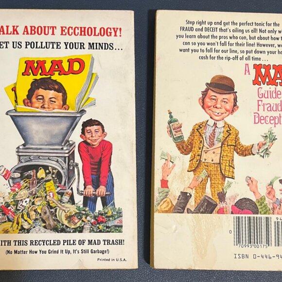 Set of 2 Retro MAD Books - 'Recycled MAD' & 'A MAD Guide to Fraud & Deception - Picture 2 of 3